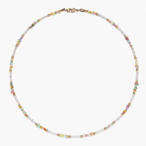 Muti-color Opal & Fresh Water Pearl Necklace